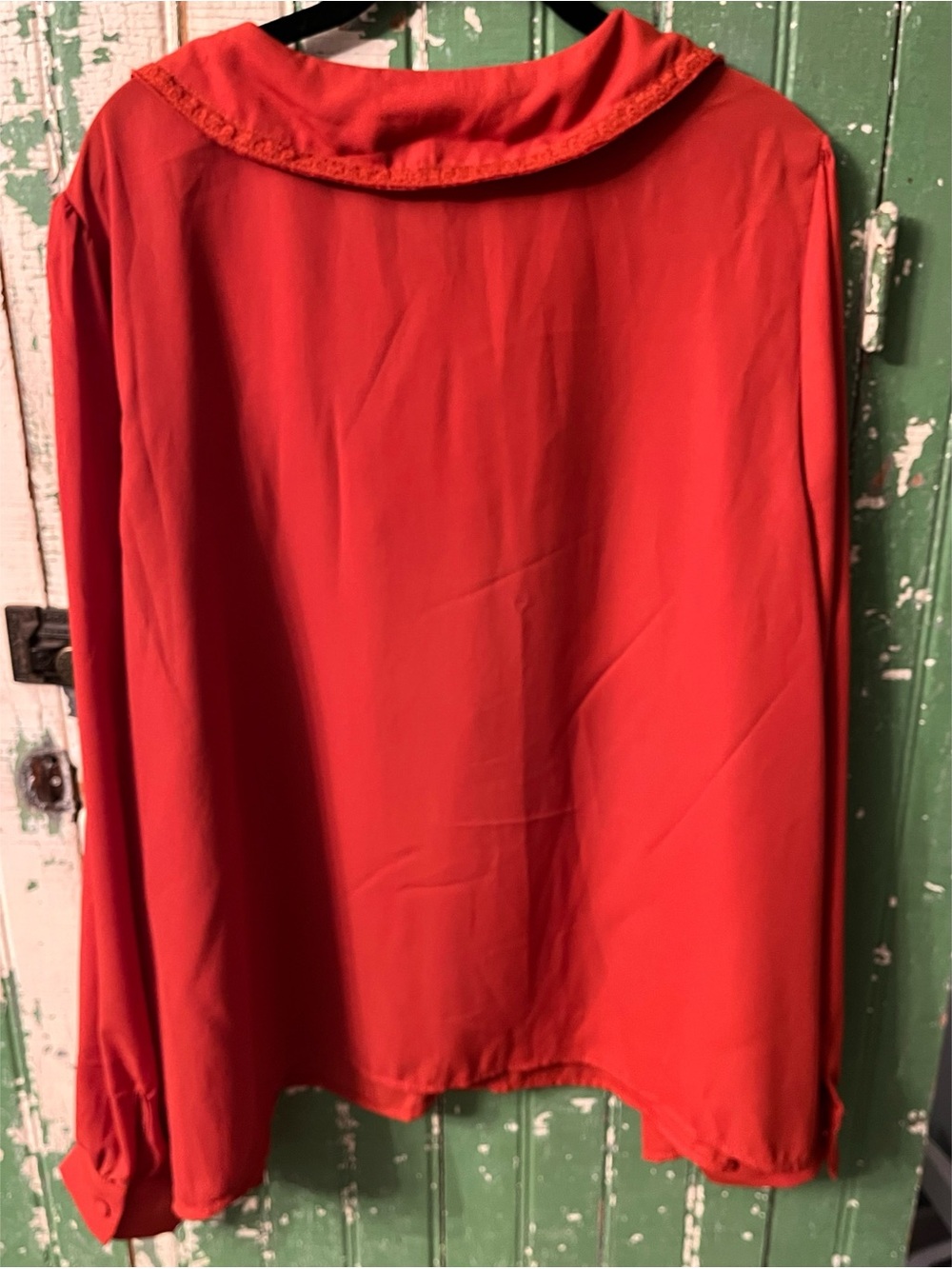 ModCloth Blouse Rust Color Ruffle Collar Plus Size 3X - Picture 8 of 8